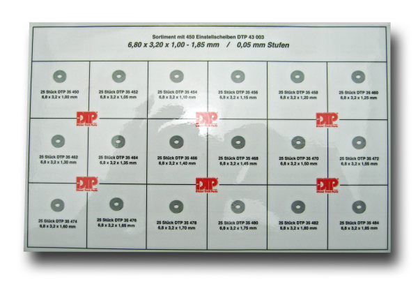 Einstellscheiben Einstellplättchen für Einspritzdüsen 9,80 x 3,20mm 450 Stück